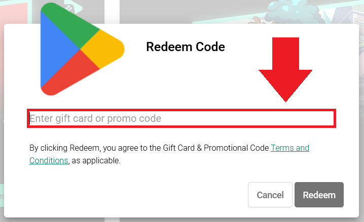 Redeem Google Play Gift Card